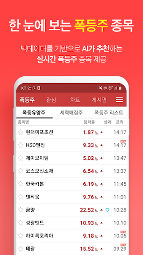Android application 폭등주식의 비밀 screenshort