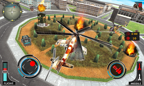 Gunship Helicopter Robot Game