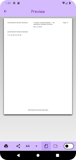 avita Random Number Generator Screen 3