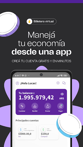 Android application Let’sBit: Tu billetera virtual screenshort