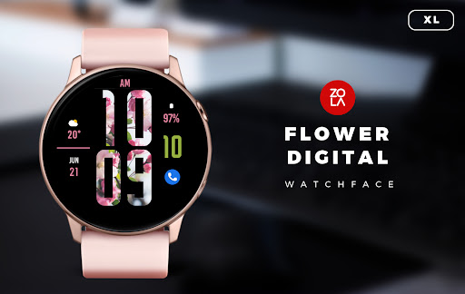 Android application Flower Digital XL Watch Face screenshort