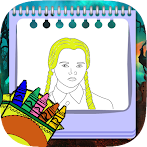 Wednesday Addams coloring
