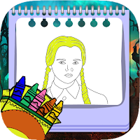 Wednesday Addams coloring