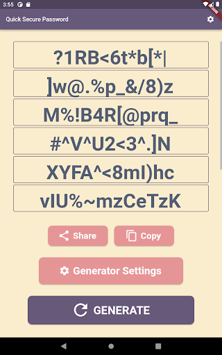 Screenshot of Secure Password Generator