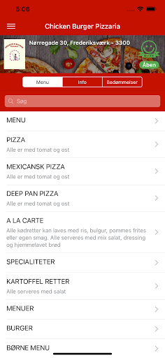 Android application Chicken Burger Pizzaria screenshort