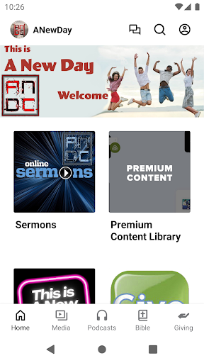 Android application A New Day Church screenshort