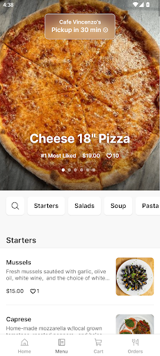 Cafe Vincenzos: Delivery Screen 2