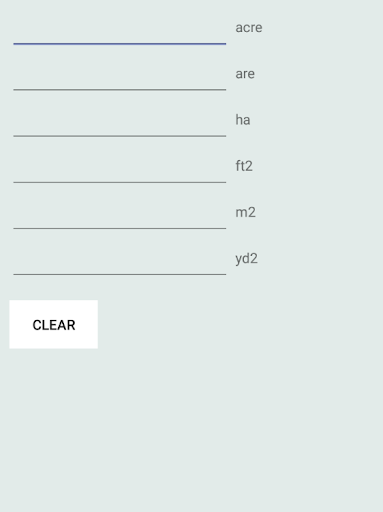 Android application Area Unit Converter screenshort