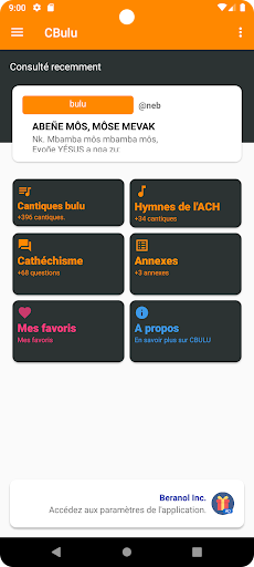 Android application Cantiques bulu screenshort