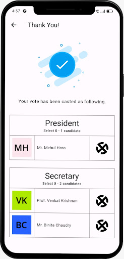 ISCCM eVoteApp Screen 3