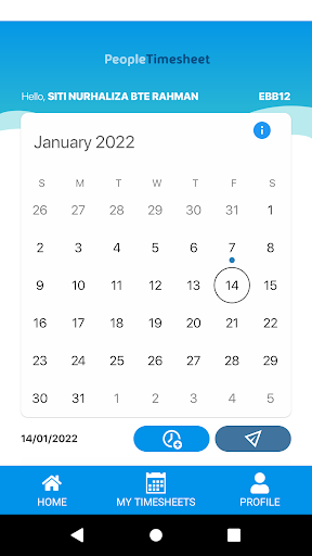 Android application PeopleTimesheet screenshort