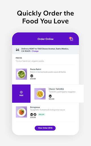 Screenshot of Dine by Wix