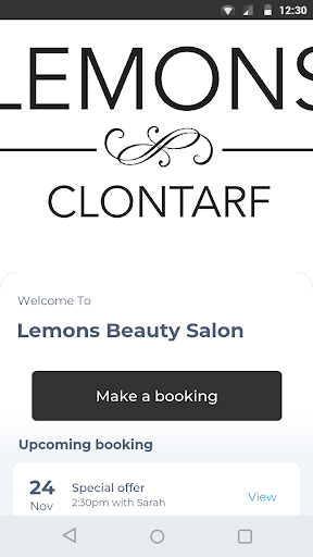 Android application Lemons Beauty Salon screenshort