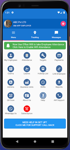 Android application Attendance Master App-GPS+Wifi screenshort
