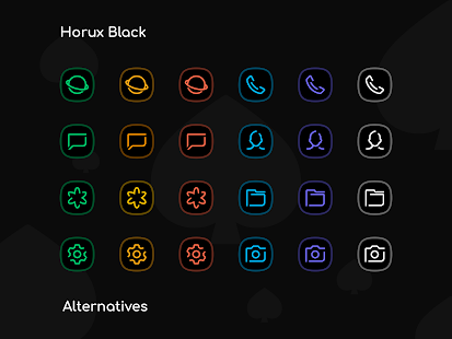 Horux Black - Icon Pack Capture d'écran