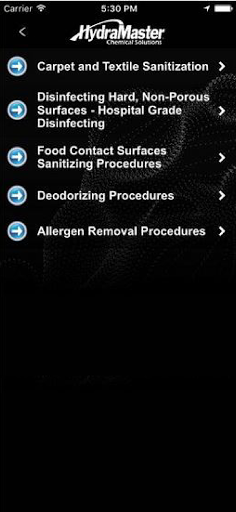 HydraMaster Chemical Solutions Screen 3