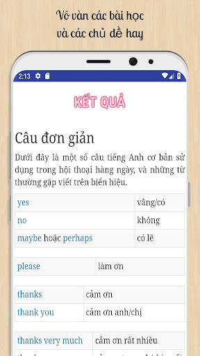 Tiếng Anh giao tiếp hàng ngày Screen 2