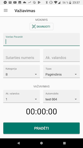 Android application seklys.lt instruktorius screenshort