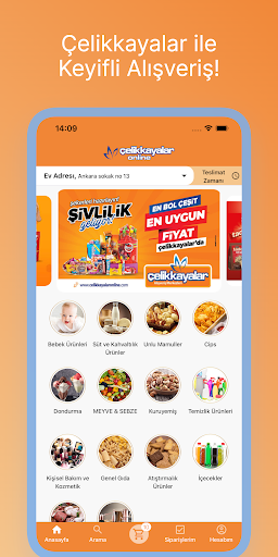 Android application Çelikkayalar screenshort