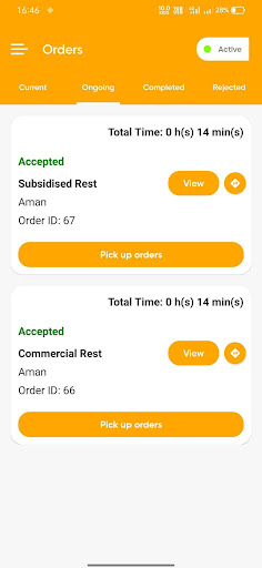 Meal Mate Driver App Screen 3