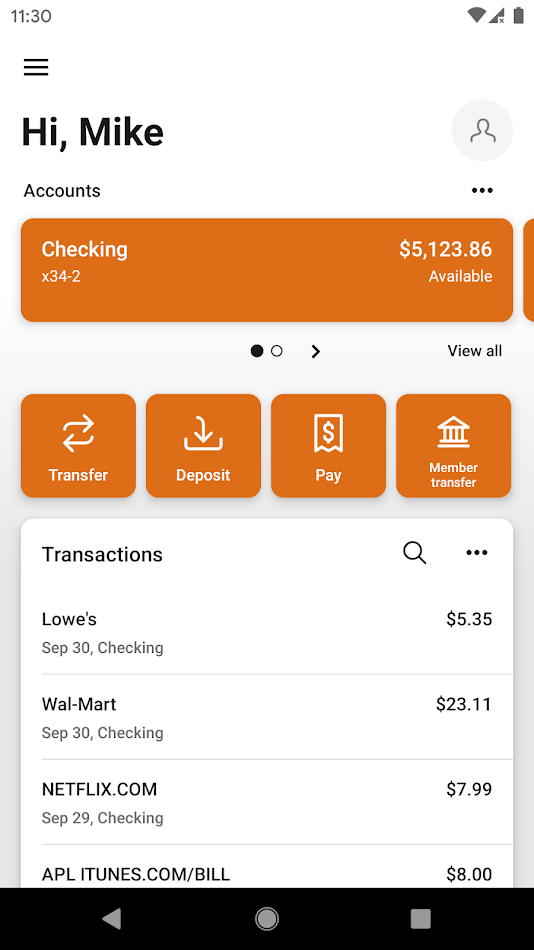 Interfaith FCU Mobile screen 2