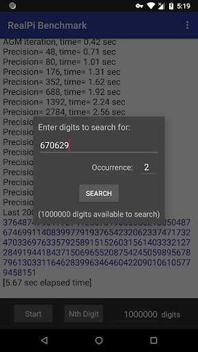 Real Pi Benchmark Screen 2