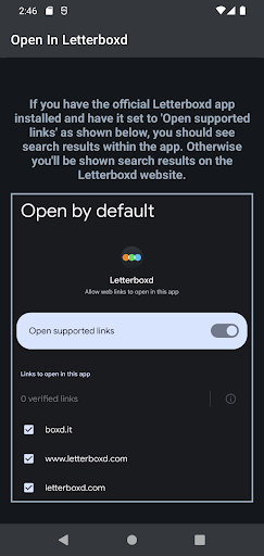 Open Shortcut for Letterboxd Screen 3