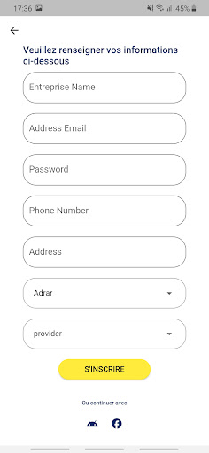 Android application TLM EXPRESS screenshort