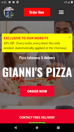 Android application Gianni’s Pizza - Hull screenshort