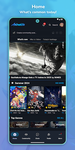 Android application Animeista: Anime DB, Community screenshort
