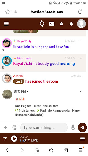 Android application BTC TAMIL CHAT screenshort