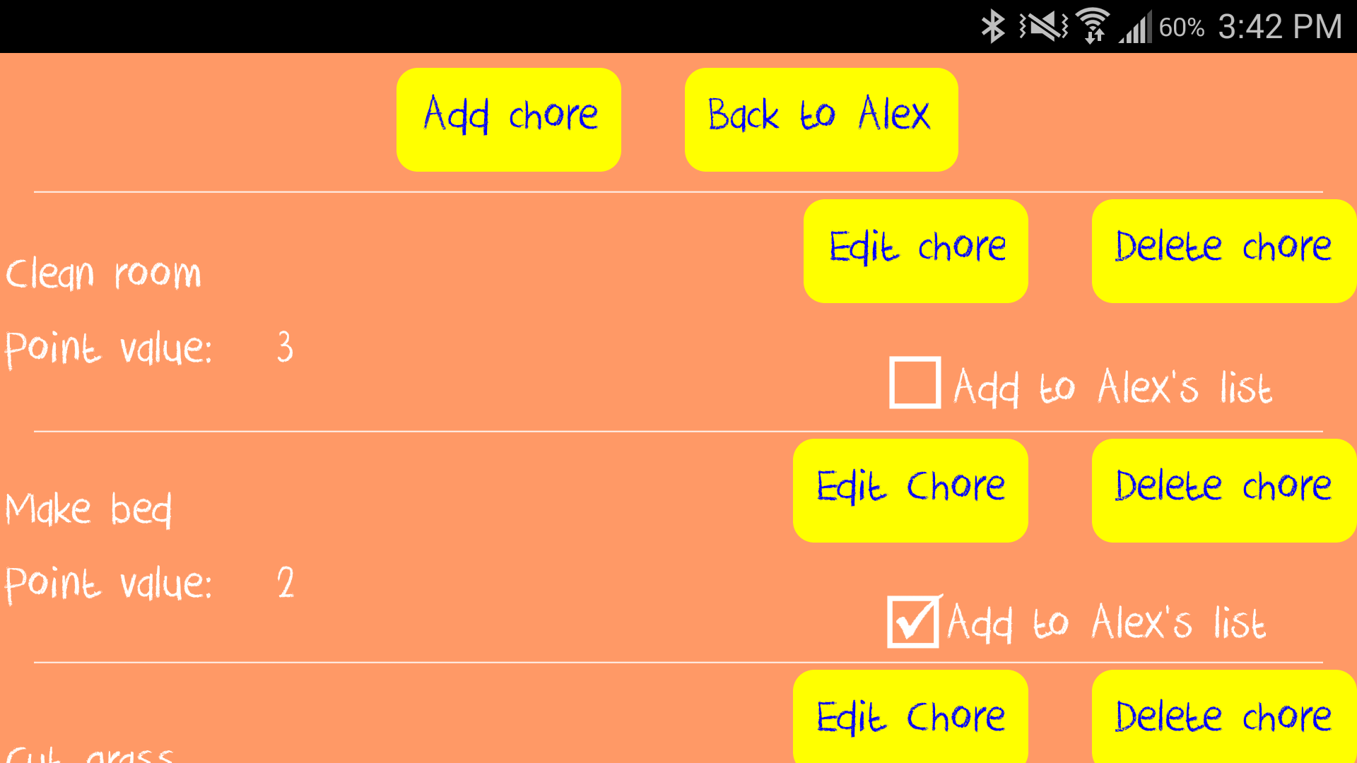 Android application Kids Chore Chart screenshort