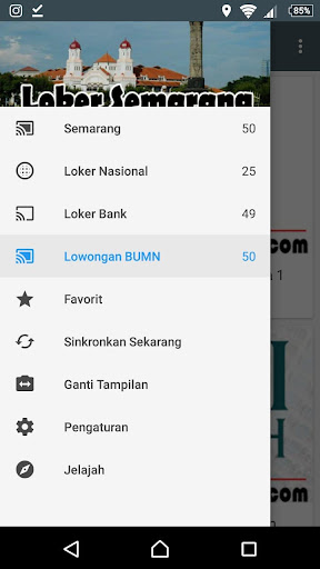 Android application Lowongan Kerja Semarang screenshort