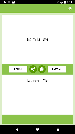 Polish-Latvian Translator Screen 2