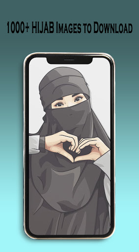 Hijab Girl Cartoon Wallpaper