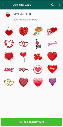 Android application Love Stickers for WhatsApp screenshort
