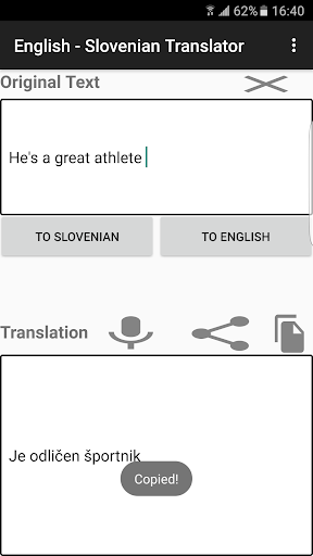 English - Slovenian Translator Screen 2