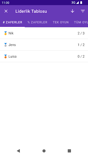 Skor Sayacınız Skor Kartı ekran görüntüsü