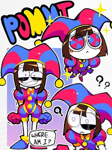Pomni Clown  Circus Stickers