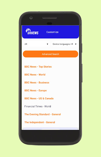 UrNews Screen 2