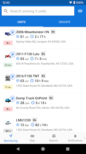 Android application gpstnttrack screenshort