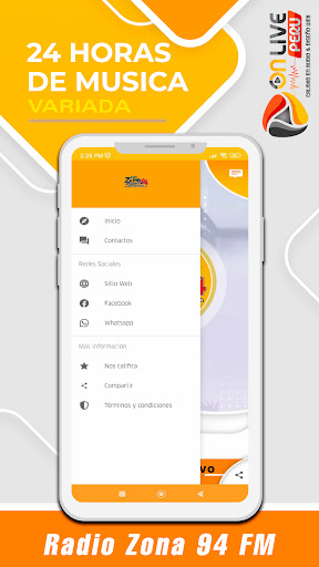 Android application RADIO ZONA 94 - CHACHAPOYAS screenshort