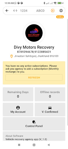 Android application Divy Motors Recovery screenshort