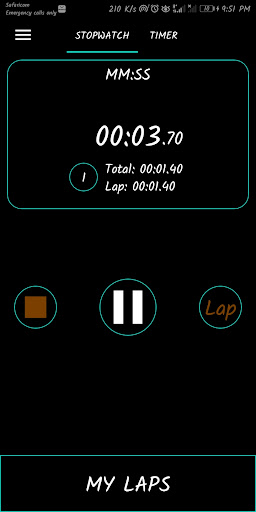 Android application Master stopwatch/timer screenshort
