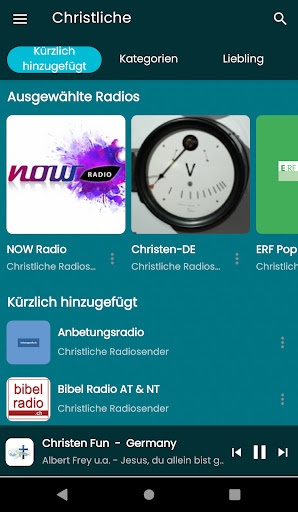 Android application Christliche Radiosender screenshort