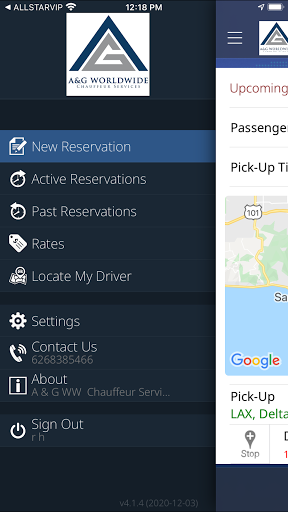 Android application Book a Limo – A & G WWC Servic screenshort