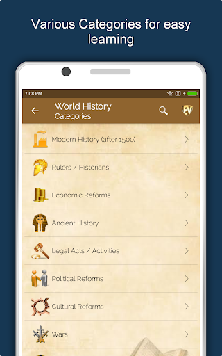 Screenshot of World History Dictionary App