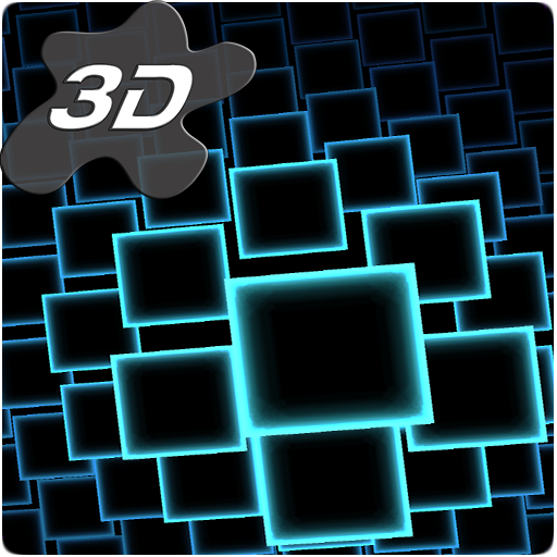 Neon Parallax Squares Particles 3D Live Wallpaper