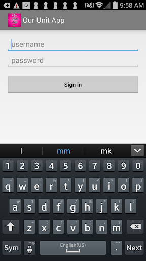 Our Unit App Screen 2