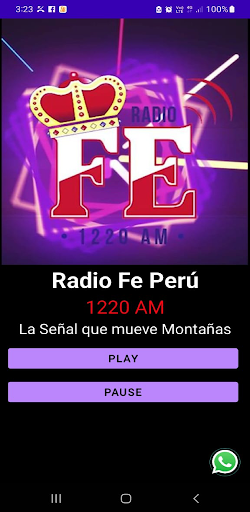 Android application RADIO FE PERU screenshort